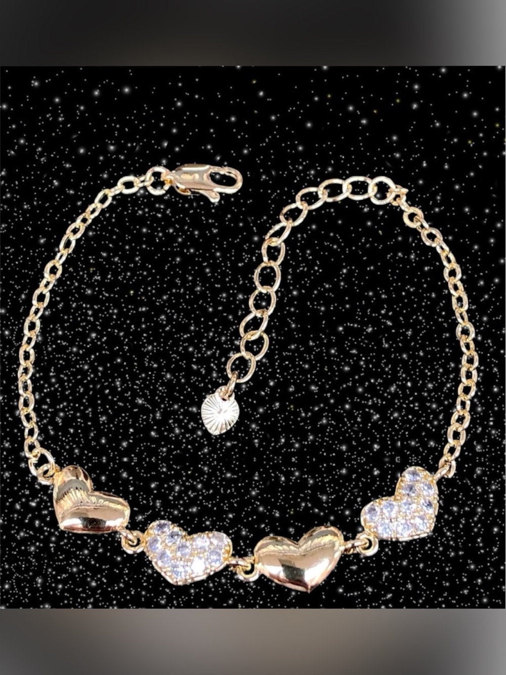 Gold Filled/ Oto Laminado Heart Chain Bracelet  - Women Jewelry